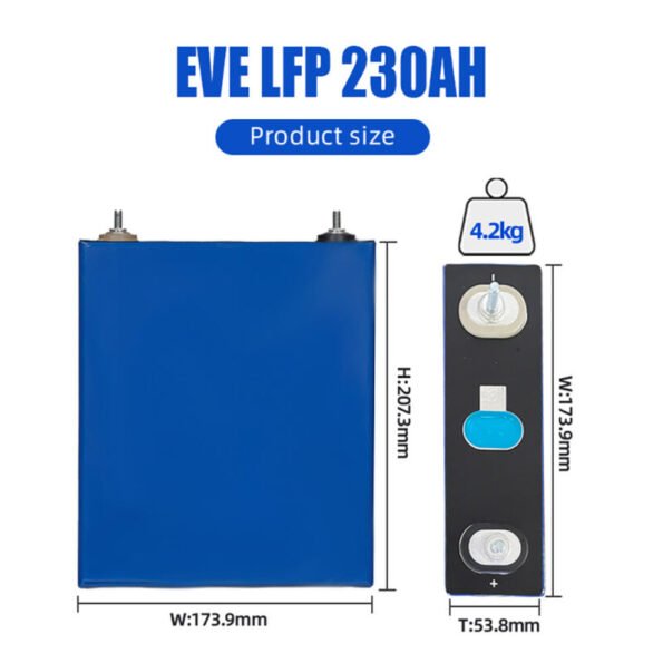 EVE 230AH LiFePO4 Battery Cells Deep Cycles Rechargeable 3.2V Battery For RV EV Solar System3 e1666764130586